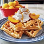Peaches and Cream Waffle Dippers