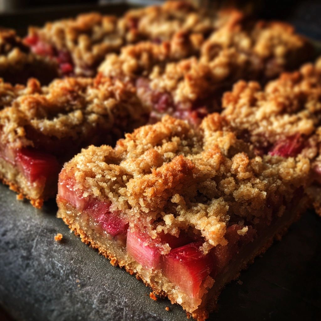 Rustic Rhubarb Crumble Bars