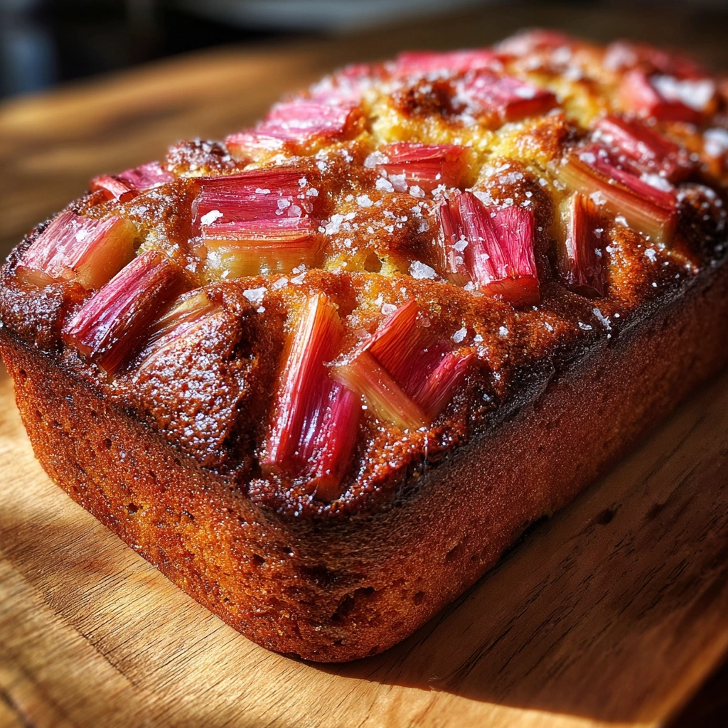 Salted Honey Rhubarb Snack Cake