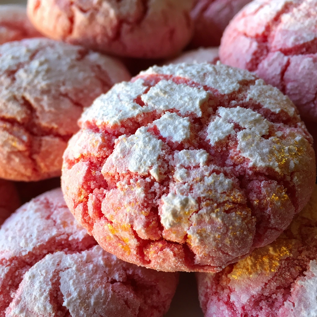 Strawberry Lemonade Crinkle Cookies