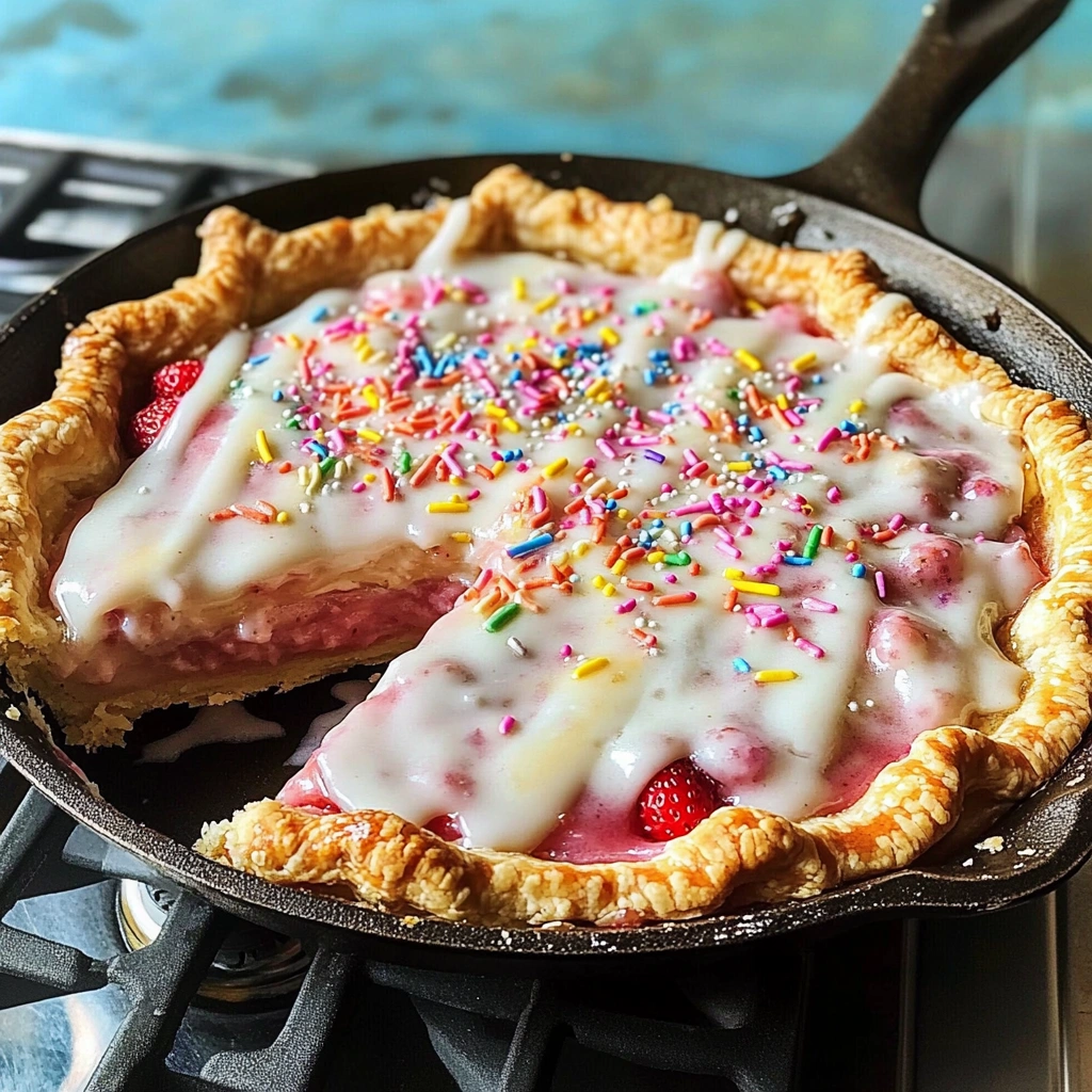 Strawberry Pop-Tart Skillet Pie