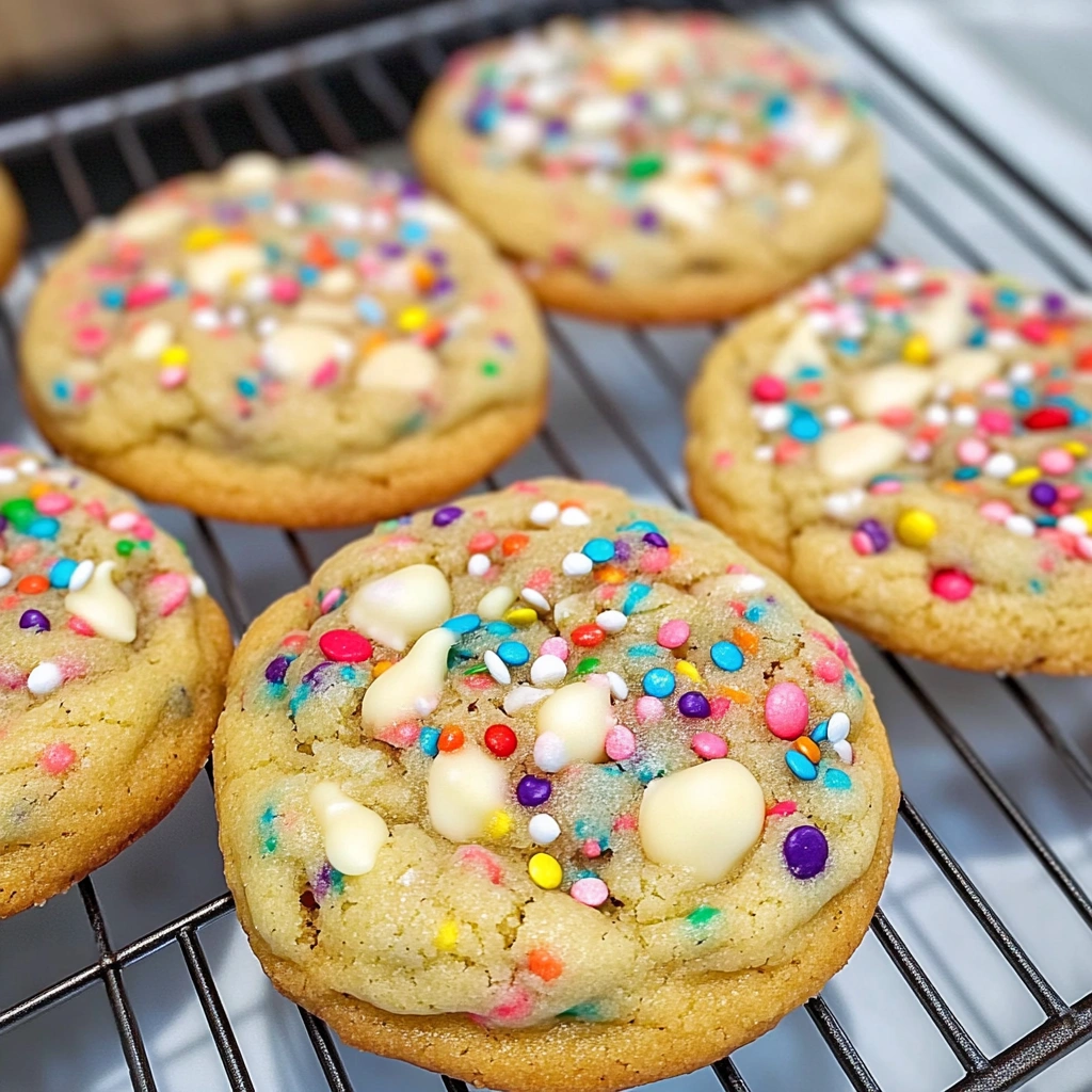 White Chocolate Confetti Cookies