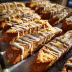Apricot Pistachio Biscotti with White Chocolate Dip