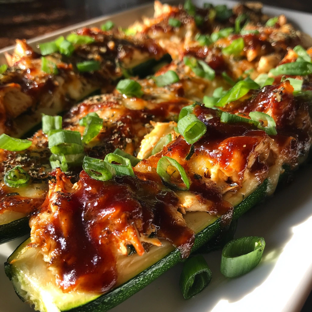 BBQ Chicken Zucchini Boats