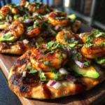 BBQ Grilled Shrimp & Avocado Flatbreads