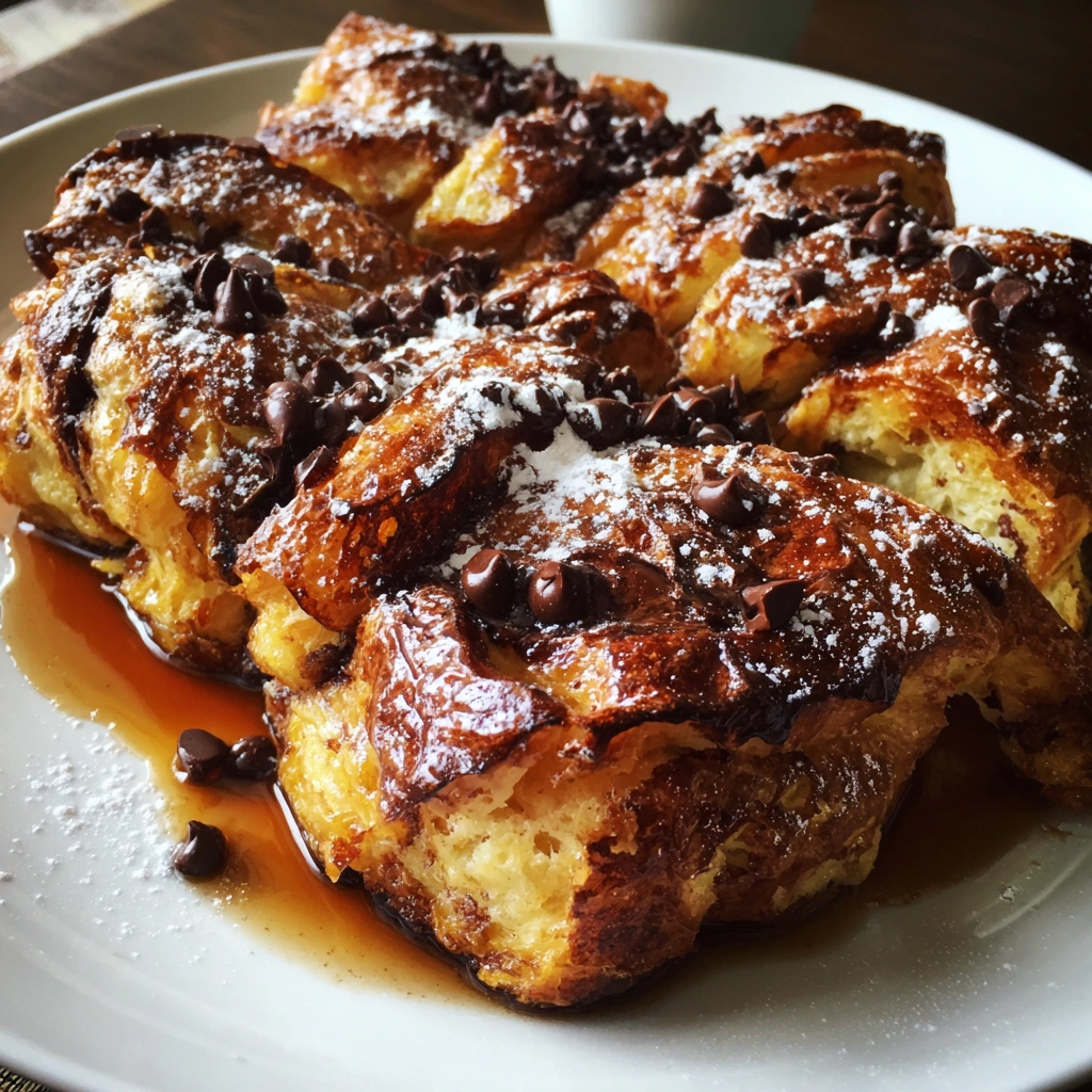 Baked Chocolate Croissant French Toast