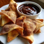 Baked Churro Chips with Chocolate Ganache Dip