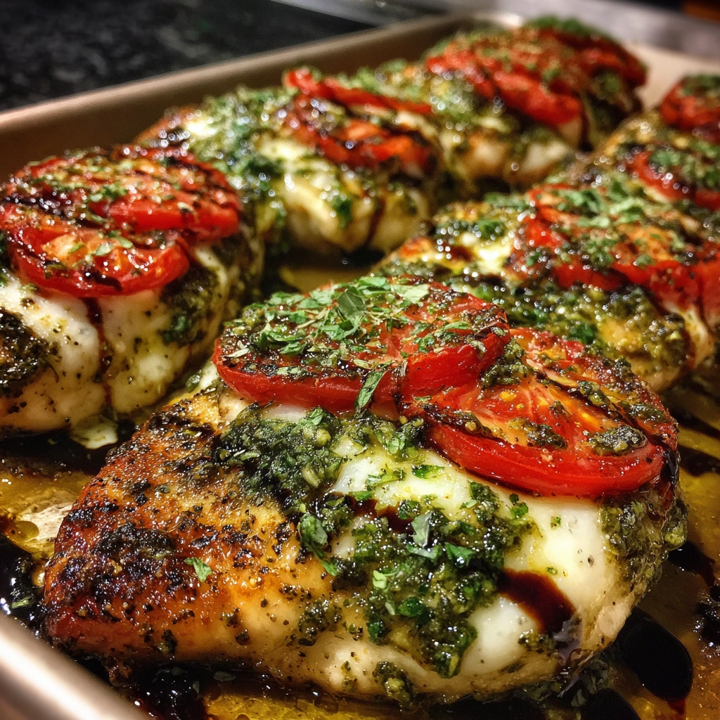 Baked Pesto Caprese Chicken
