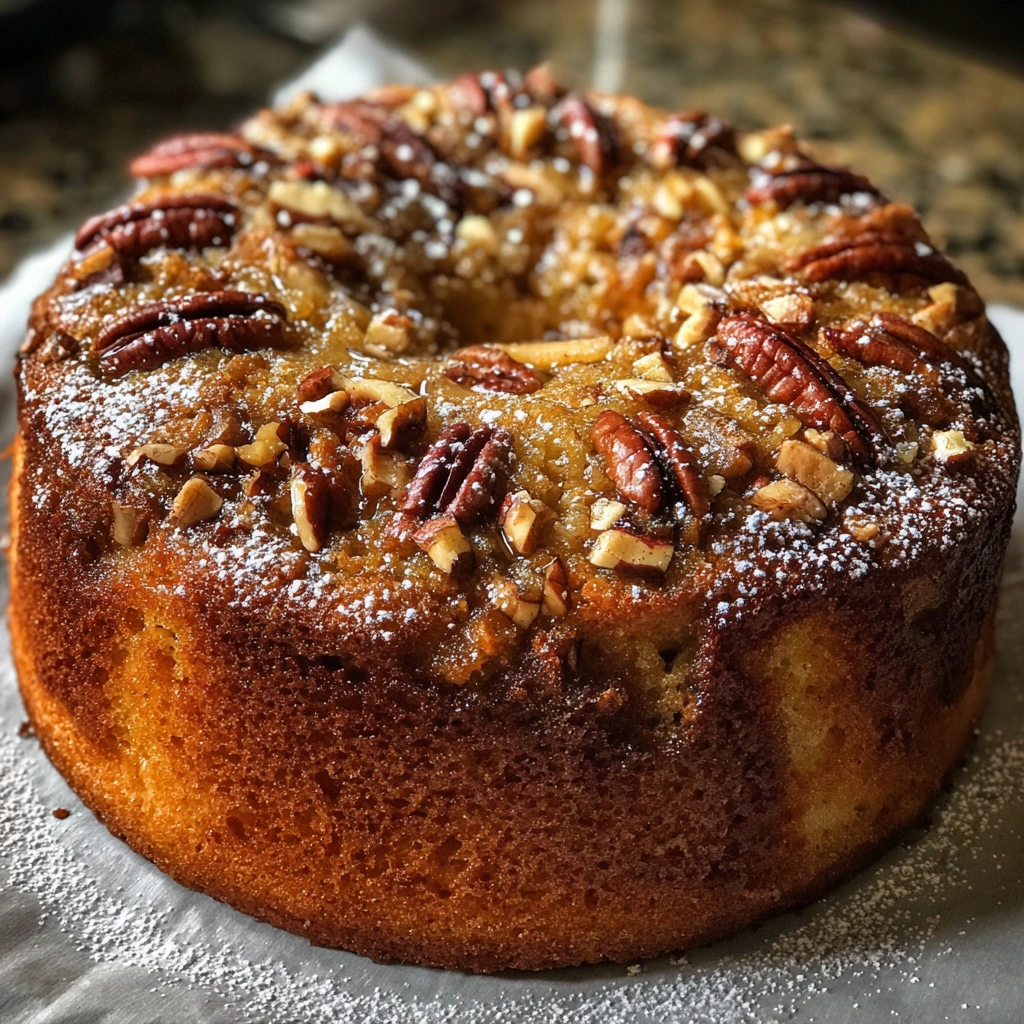 Brown Butter Pecan Apple Snack Cake