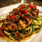 Bruschetta Chicken with Zucchini Noodles