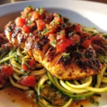 Bruschetta Chicken with Zucchini Noodles