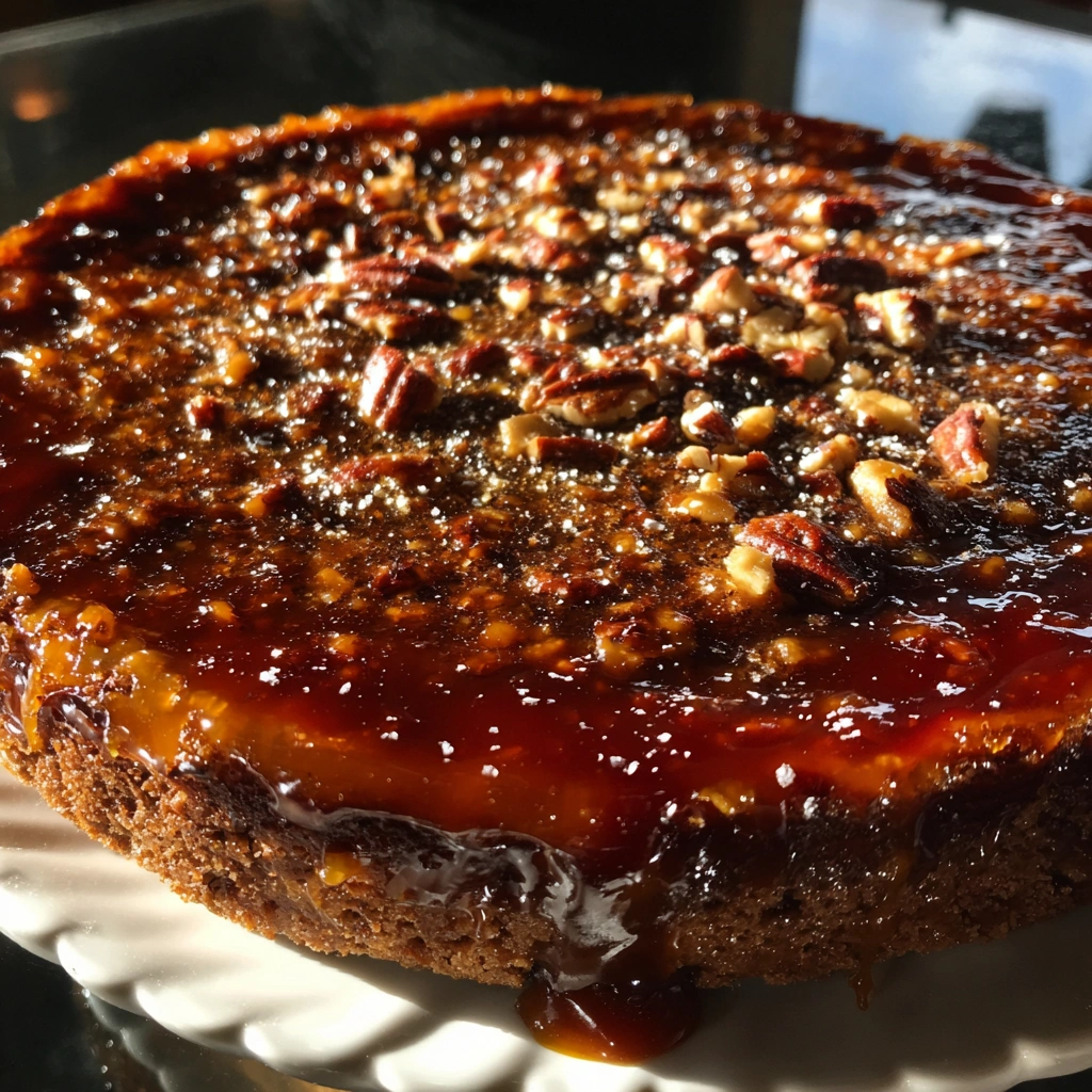 Caramel Turtle Brownie Pie