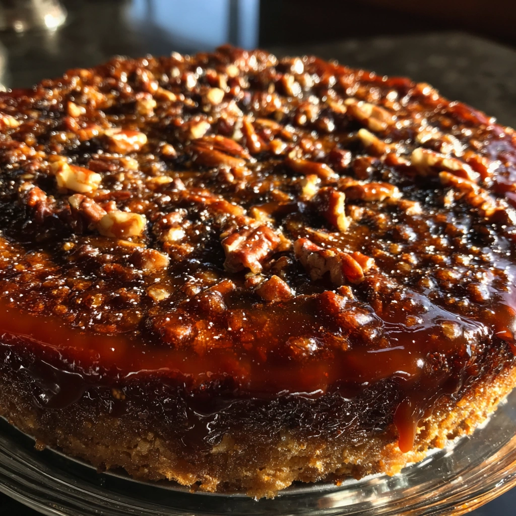 Caramel Turtle Brownie Pie
