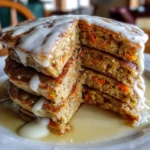 Carrot Cake Pancakes with Cream Cheese Drizzle
