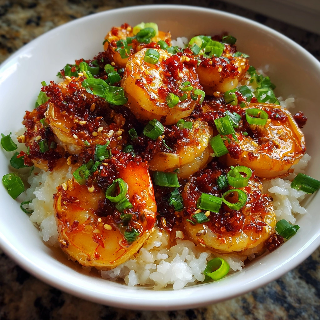 Chili Garlic Shrimp Rice Bowl