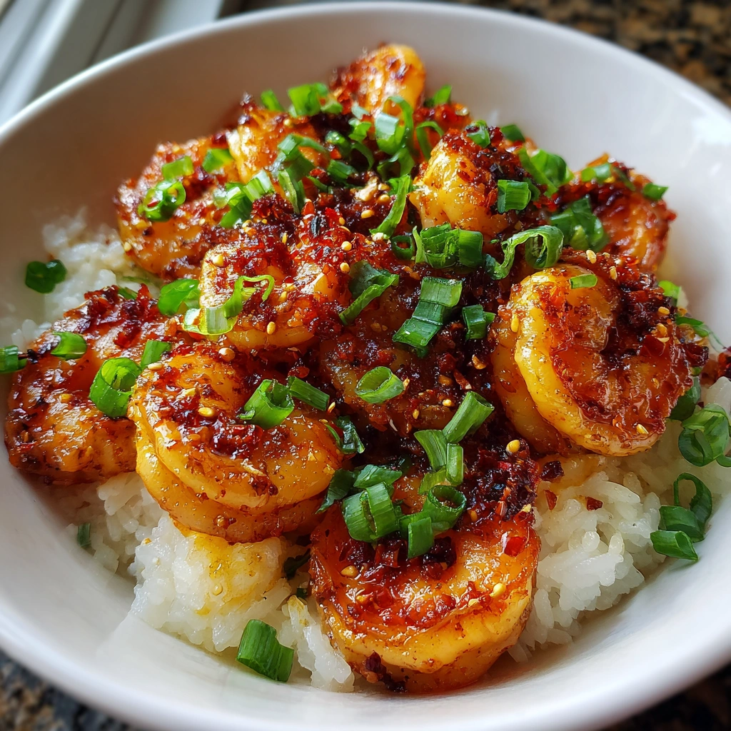Chili Garlic Shrimp Rice Bowl
