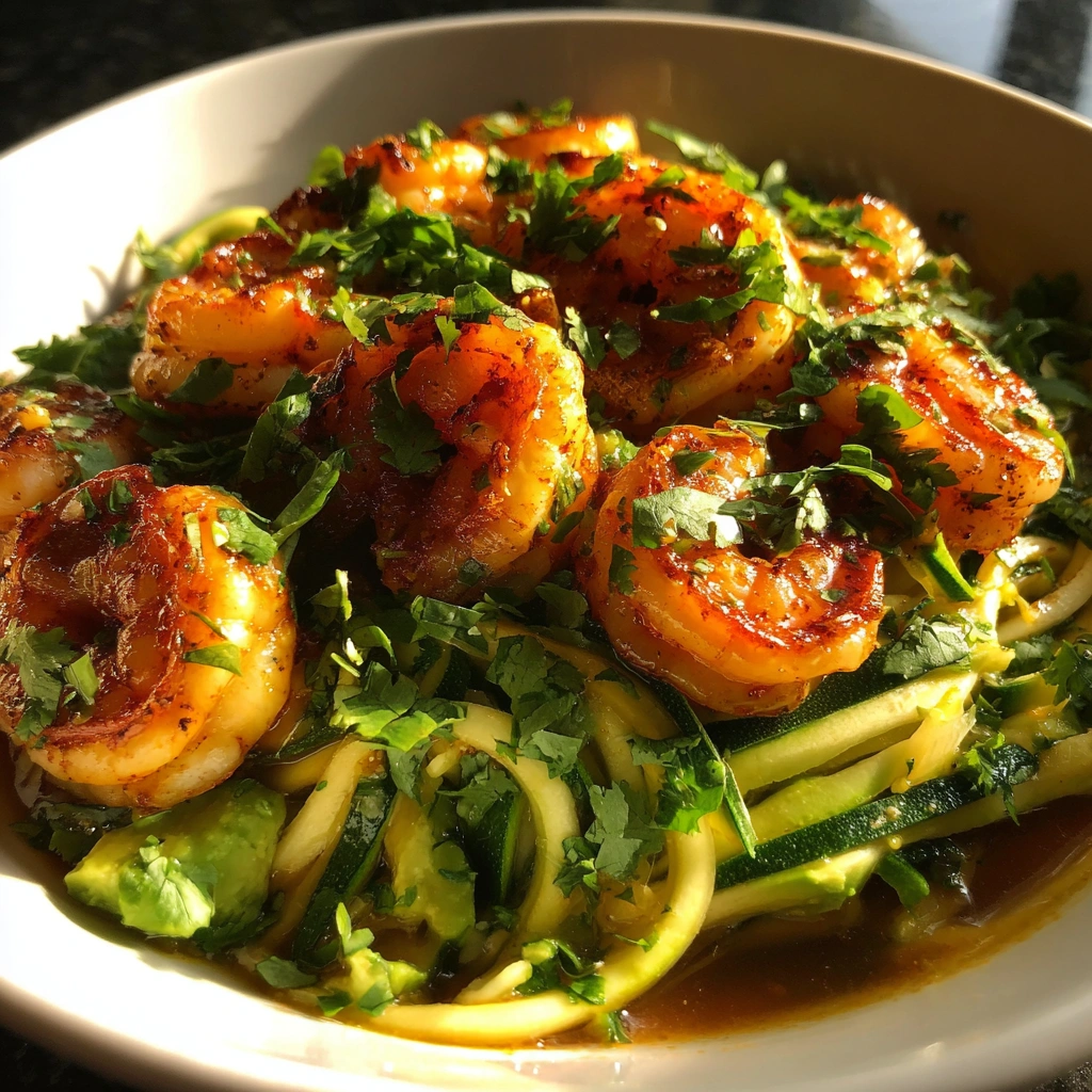 Chili Lime Shrimp Zoodle Bowls