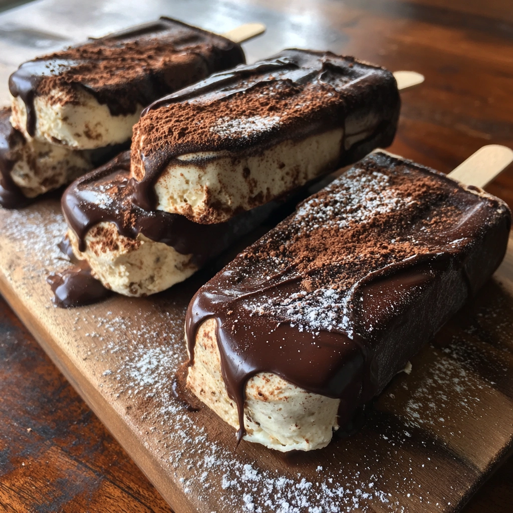 Chocolate-Dipped Tiramisu Ice Cream Pops