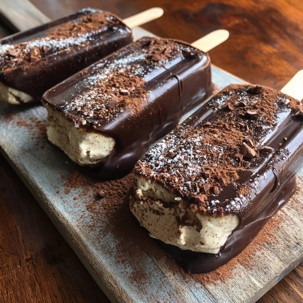 Chocolate-Dipped Tiramisu Ice Cream Pops