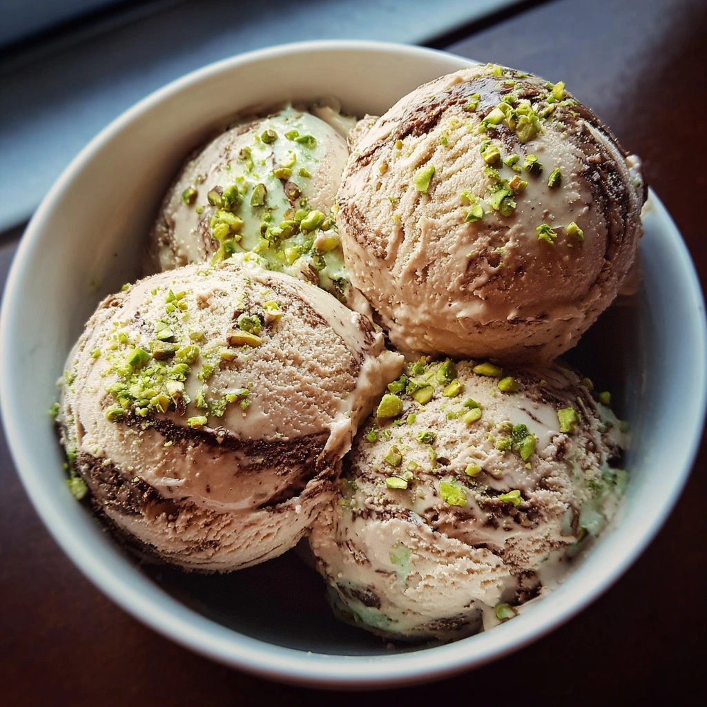 Chocolate Swirl Pistachio Ice Cream