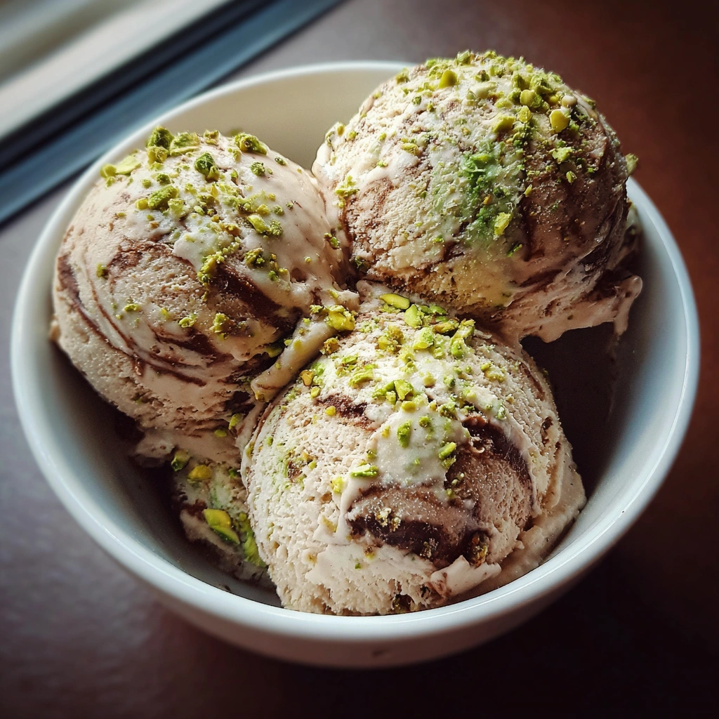 Chocolate Swirl Pistachio Ice Cream