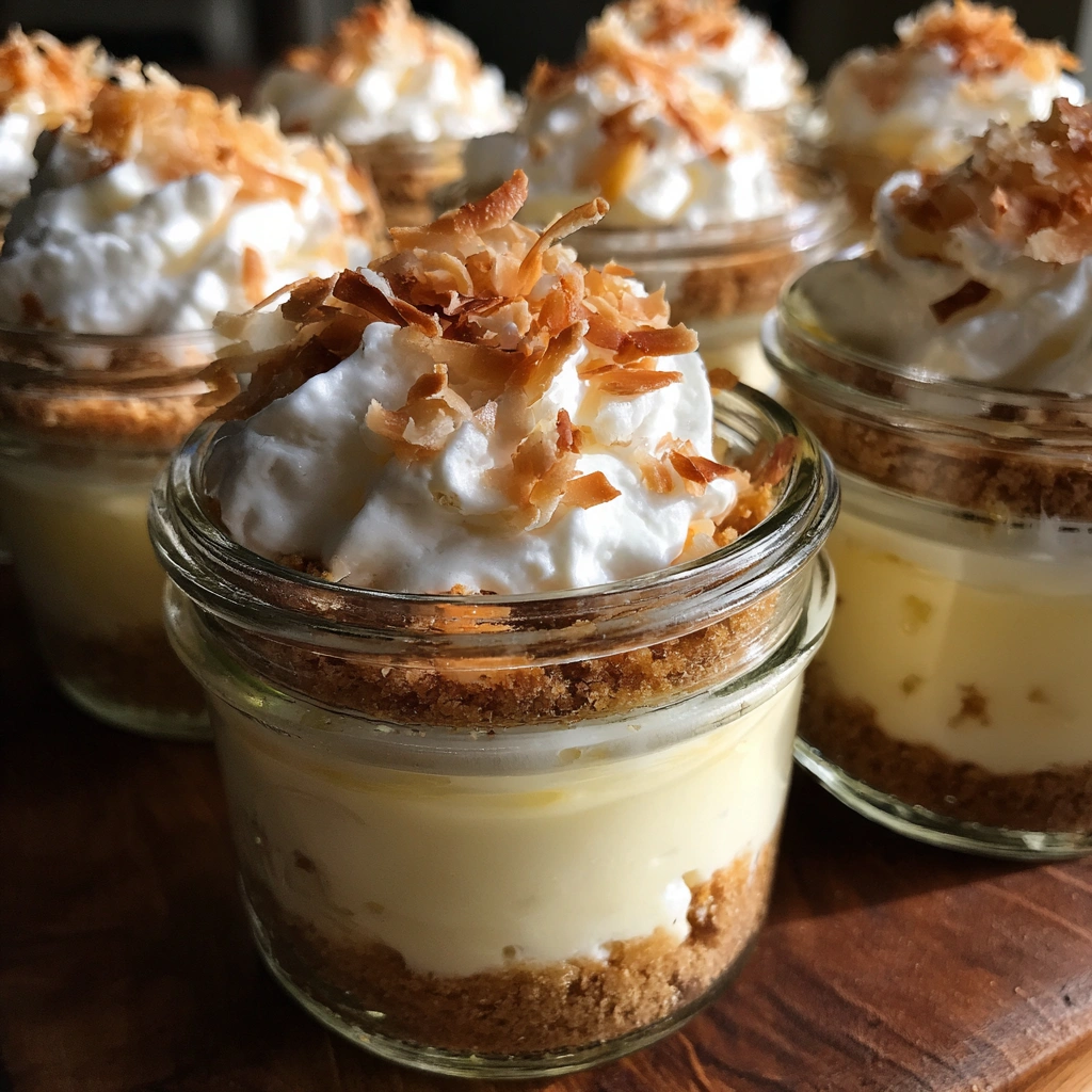 Coconut Cream Pies in Jars