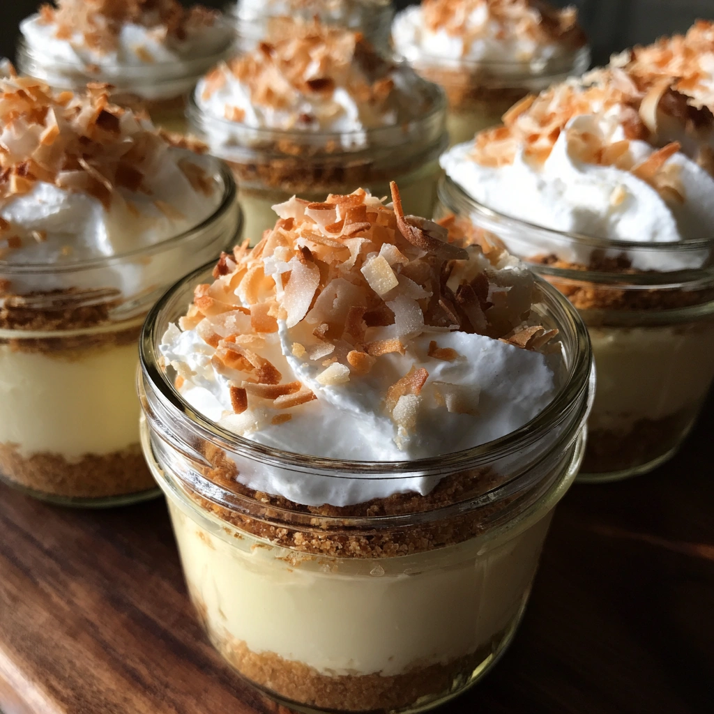 Coconut Cream Pies in Jars