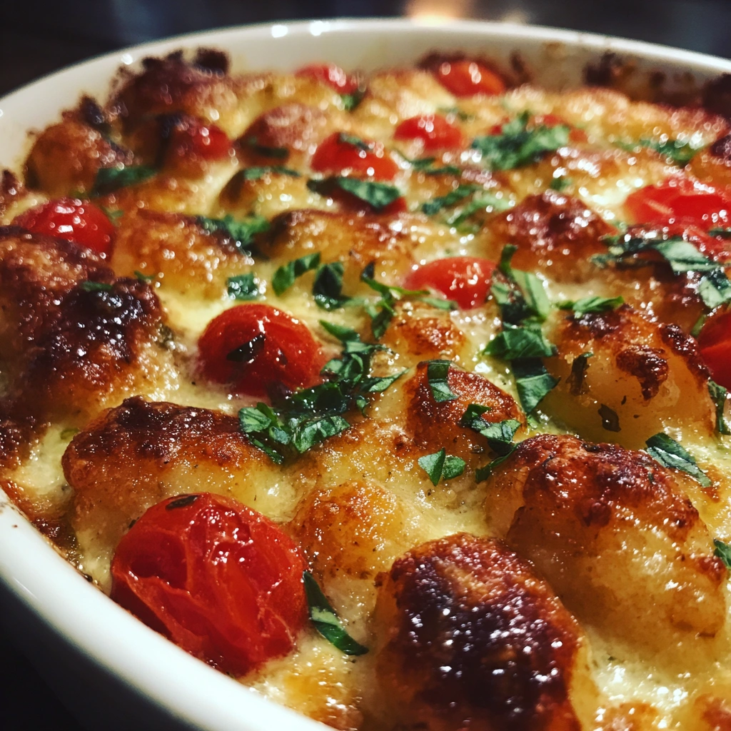 Creamy Baked Gnocchi with Roasted Tomatoes & Cheese