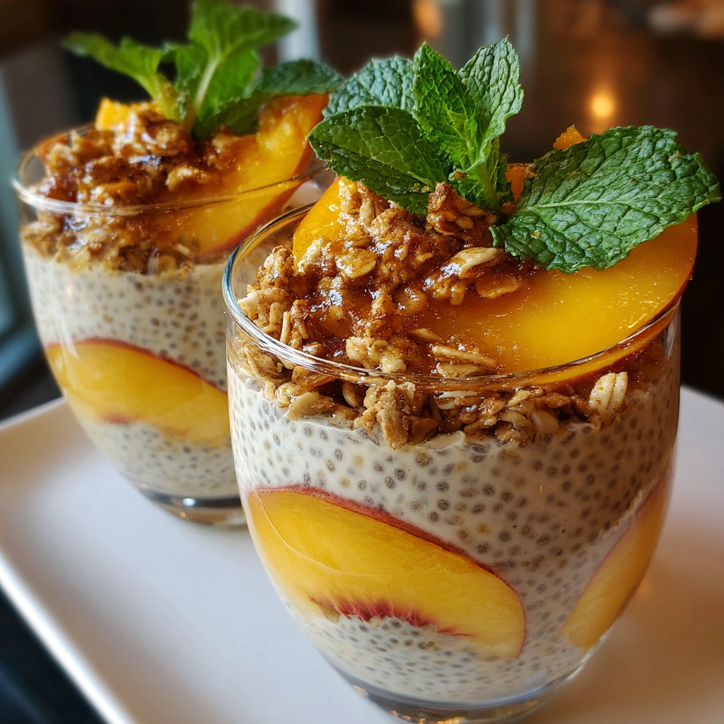 Creamy Chia Peach Parfaits