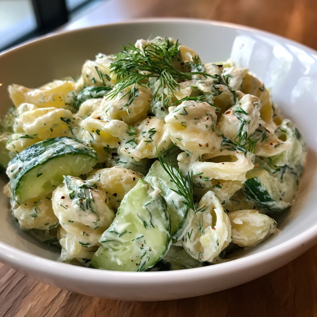 Creamy Cucumber Dill Pasta Salad