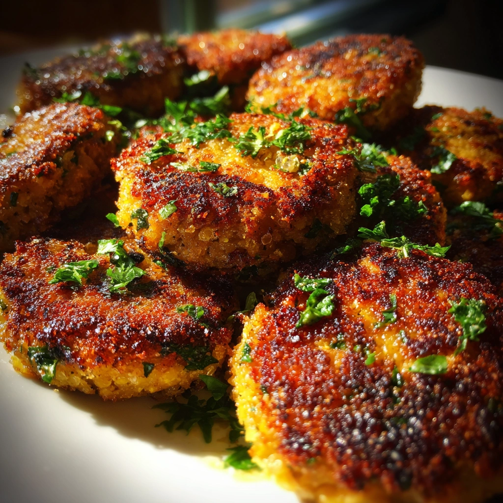 Crispy Lemon Garlic Chickpea Patties