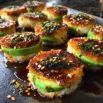 Crispy Rice Cake Snacks with Avocado and Furikake