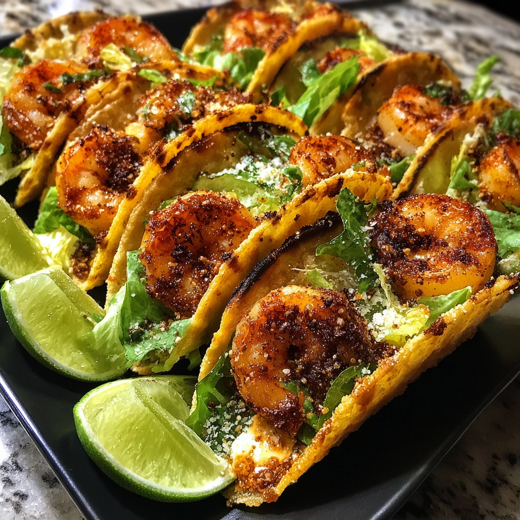 Crispy Shrimp Caesar Tacos