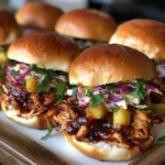 Crockpot BBQ Pineapple Chicken Sliders