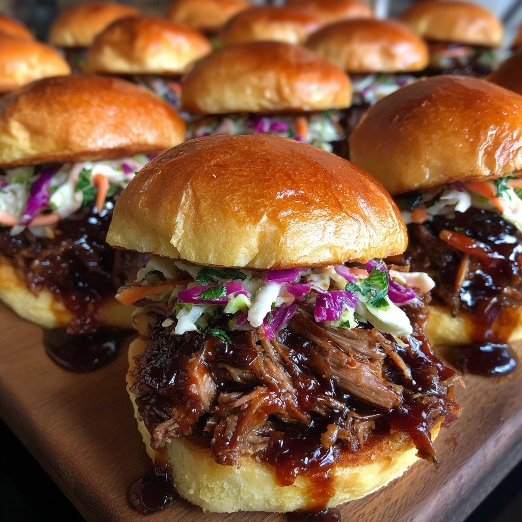 Crockpot BBQ Pulled Beef Sliders