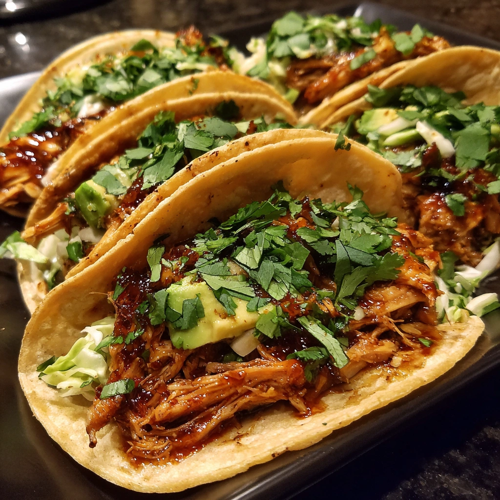 Crockpot Honey Garlic Chicken Tacos