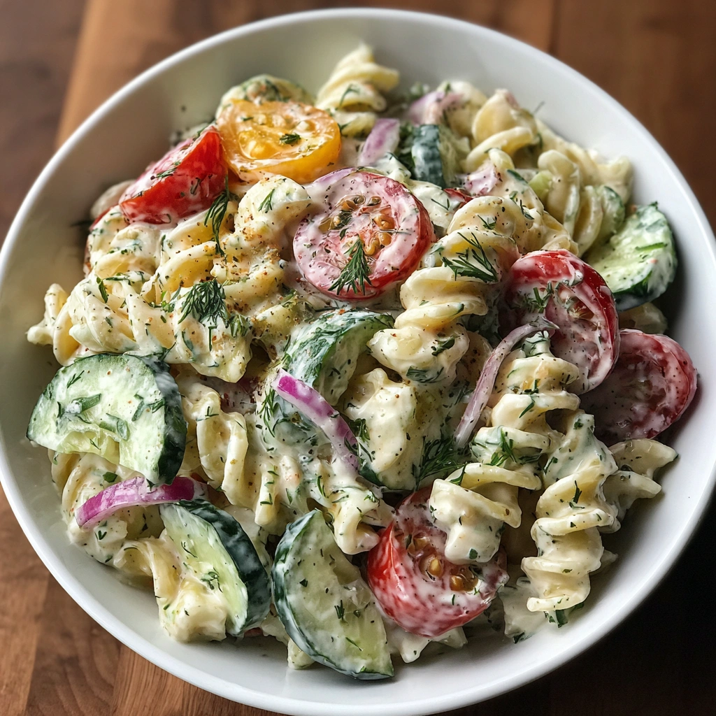 Cucumber Ranch Pasta Salad