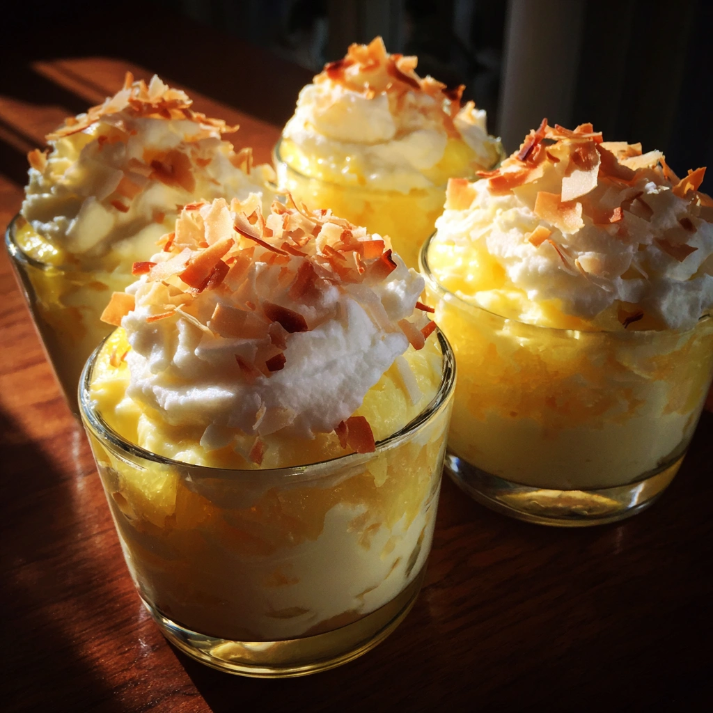 Frozen Pineapple Coconut Whip Cups
