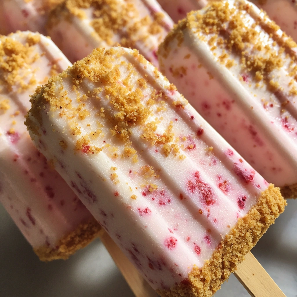 Frozen Strawberry Cheesecake Pops