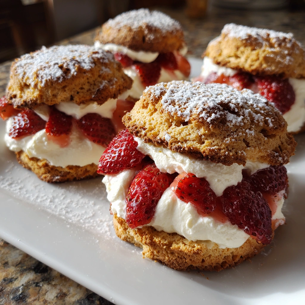 Frozen Strawberry Shortcake Sandwiches