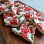 Frozen Yogurt Bark with Watermelon and Mint