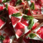 Frozen Yogurt Bark with Watermelon and Mint