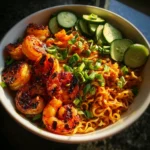 Gochujang Noodle Bowls with Grilled Shrimp