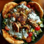 Greek Chicken Pita Bowls with Tzatziki