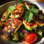 Grilled Halloumi and Cucumber Salad
