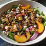 Grilled Peach Chicken Salad with Honey Balsamic Glaze