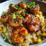 Honey Garlic Shrimp and Corn Rice Bowls