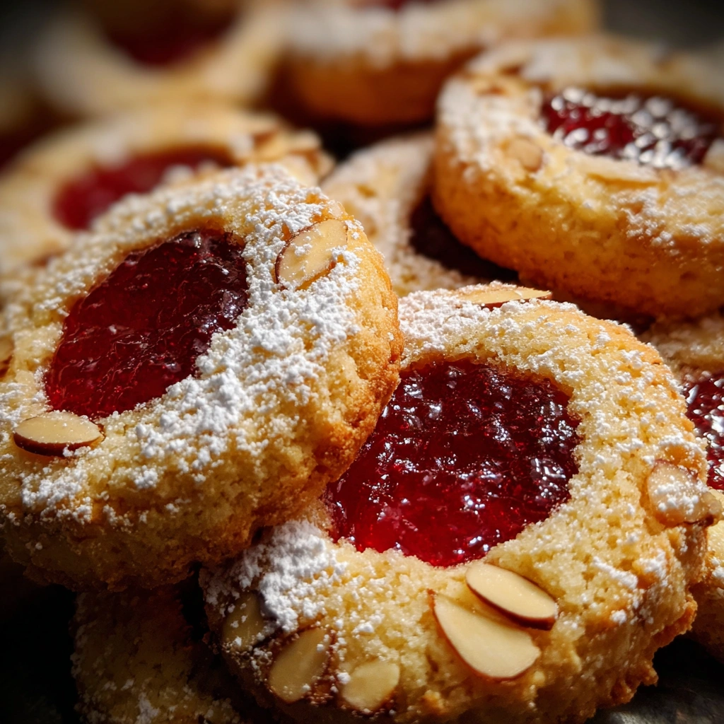 Jam-Filled Almond Shortbread Cookies