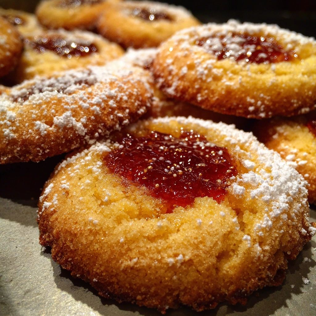 Jam-Filled Lemon Cornmeal Cookies