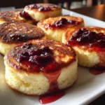 Japanese Soufflé Pancakes with Berry Drizzle